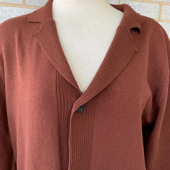 AIYINO FASHION BROWN BUTTON DOWN CARDIGAN SWEATER FRONT POCKETS SIZE S  NEW - Picture 2 of 8